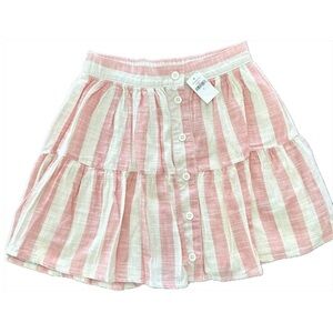 New W/ Tags, Gap Girls Size 10, Pink & White Tiered,  Striped Skirt, Lined